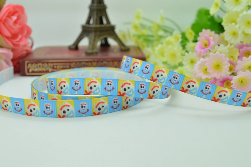 DUWES 3/" 9 мм мультфильм напечатанный grosgrain лента hai rbow DIY Ручная работа OEM 50YD