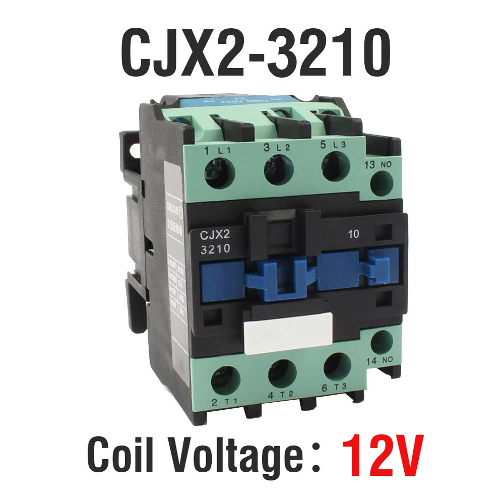 3210-12V CJX2-3210 2510 LC1-D контактор переменного тока 24 В 36 В 48 В 220 В 380 В на din-рейке 3P+ 1NO использование с Поплавковым переключателем реле стартера двигателя - Цвет: 3210-12V