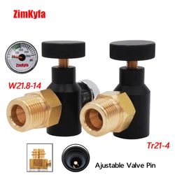 Aquarium Homebrew Home Brewing CO2 Gas Refill Adapter Connector On/off Adaptor to Sodastream Cylinder,Tr21-4 to W21.8-14 Threads