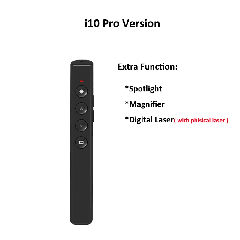 i10 pro version AVATTO Spotlight беспроводная цифровая лазерная указка ведущий с воздушной мышью, Презентация PowerPoint пульт дистанционного управления для проектора - Цвет: i10 pro version