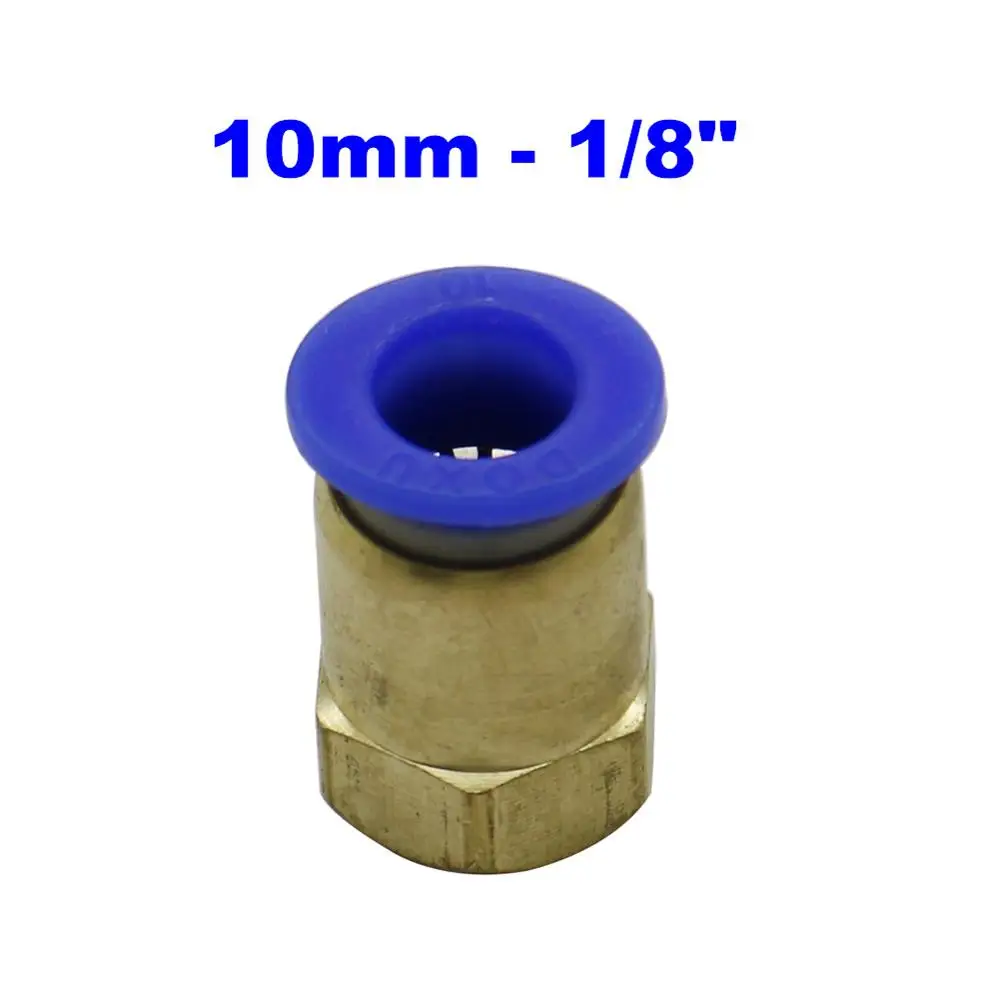 10mm - 1I8 inch Air Pipe Fitting 10mm 12mm 8mm 6mm 4mm Hose Tube 1/8" 3/8" 1/2" 1/4" Female Thread Brass Pneumatic Straight Connector PCF type - Цвет: 10mm - 1I8 inch