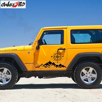 

Car Sticker Compass Rose Navigate Mountain Offroad Vinyl Decal Auto Body Door Decor Stickers For Universal Pickup Jeep