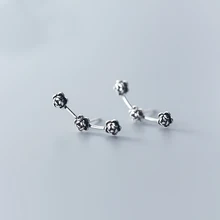 MloveAcc 925 стерлингового серебра Винтаж цветок роза серьги гвоздики для женщин Brincos модные украшения вечерние подарки