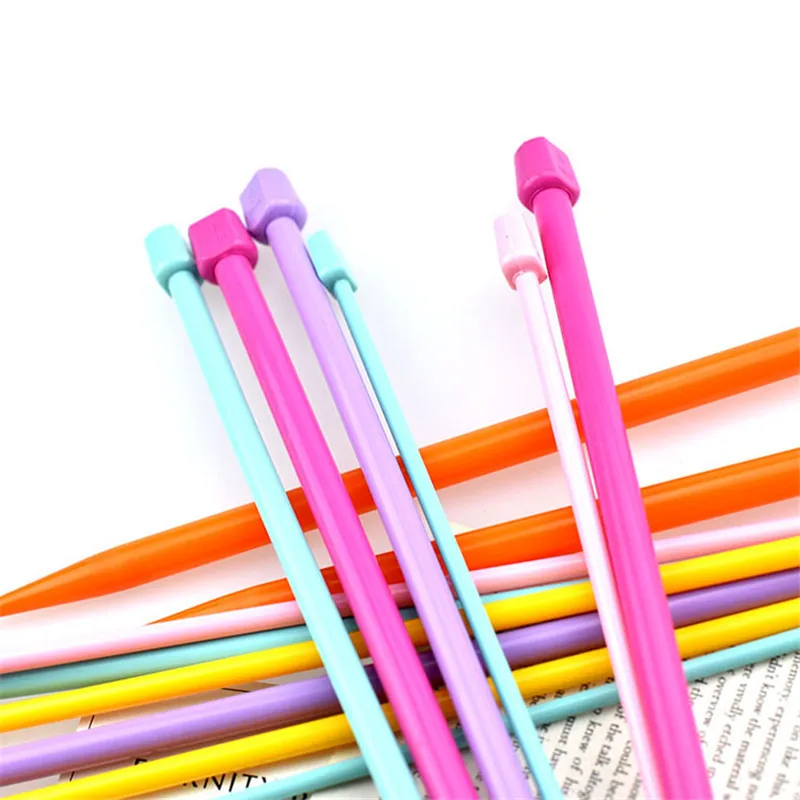7 Pairs 4.0mm-10.0mm Knitting Needles Plastic 25cm Single Pointed Yarn Weave Knitting Needles Hook DIY Knitted Tool for Scarf