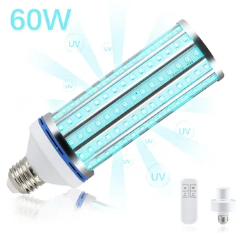 

Corn Bulb Aluminum Lamp E27 E26 60W UV Germicidal Lamp Sterilizer Led UVC Disinfection Light