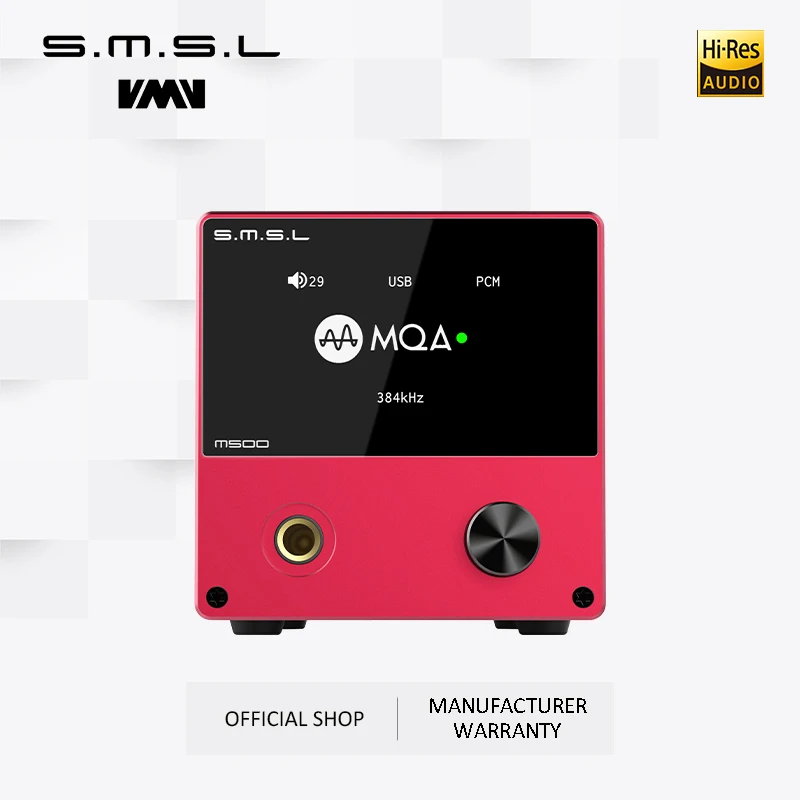 SMSL M500 XMOS Φ поддерживает микросхему MQA D/A ES9038PRO DoP и родной DSD 32 бит/768 кГц DSD512 с