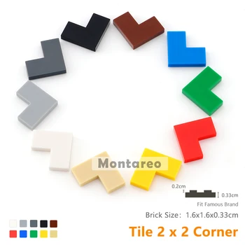 

Moc flat Tiles 2 x 2 Corner 14719 Tablet Plate DIY Building block bricks fit LegoIN Assembles Block Particle parts 180pcs/lot