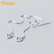 Trusta, новая мода, 925 пробы, серебряные Висячие серьги, выдалбливают сердце, связанные, висячие серьги, подарок для девочек, друзей, DS70