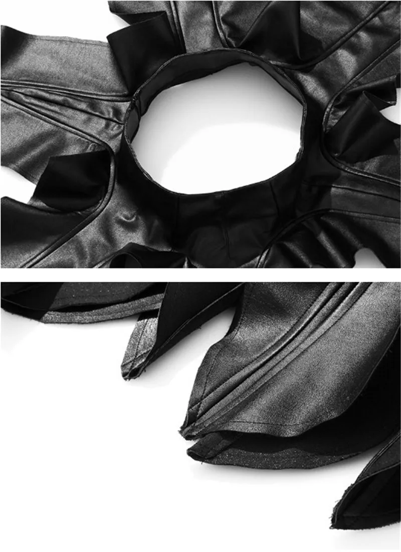 Tide Burst Exaggerated Silhouette Hollow Perspective Three-dimensional Shape Skirt Women Irregular Sexy PU Leather Skirts