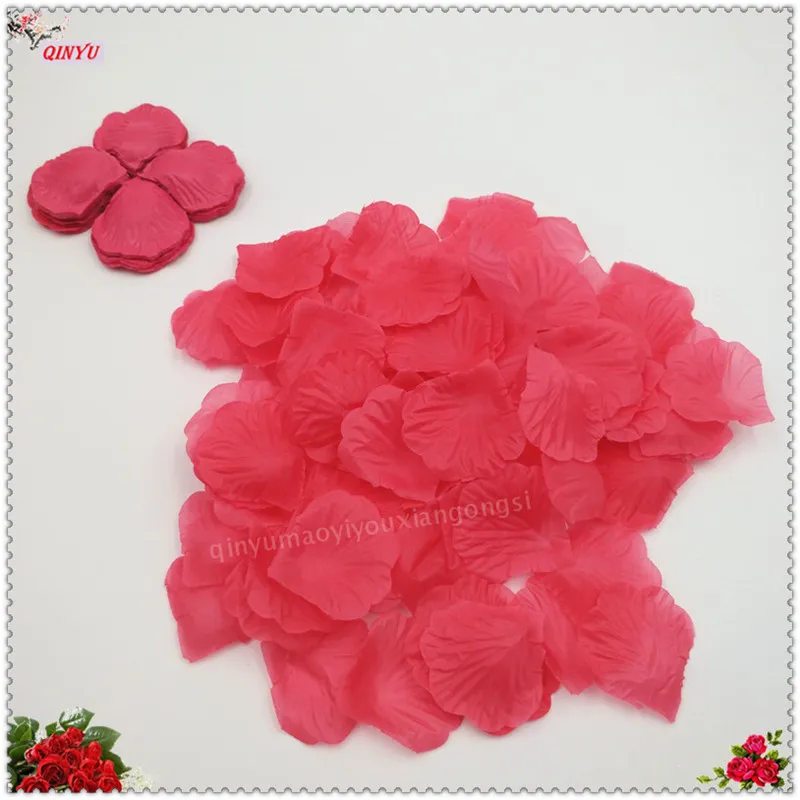 rose red 1000 шт 5*5 см Моделирование искусственных цветов лепестки роз украшения свадьба комната цветок 7z - Цвет: rose red