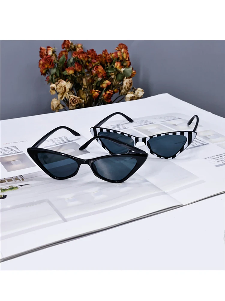 2022 Women's Cat Eye Fashion New Sunglasses Vintage Personality Desig Zebra Pattern Gray Shade Sun Glasses Latest Popular UV400 rectangle sunglasses