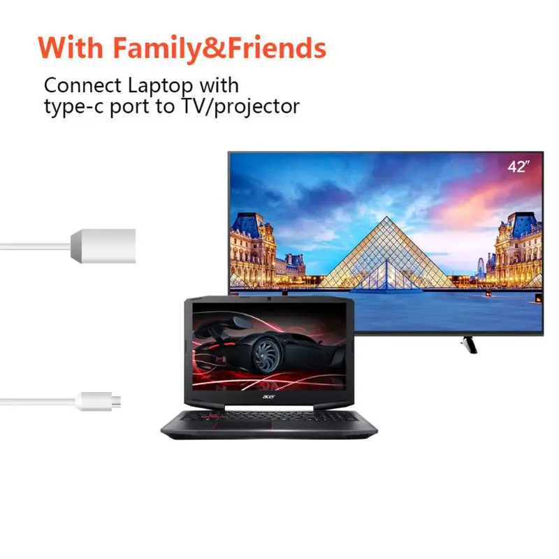 Высокое качество USB-C 3,1 type C к HDMI кабель Поддержка 4k конвертер Кабель-адаптер для Galaxy note8 S8 HDTV компьютер ПК Macbook