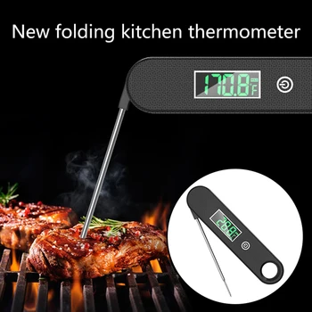 

Folding Probe Digital Food Thermometer BBQ Meat Oven Folding Kitchen Thermometer Waterproof Cooking Water Oil Tools
