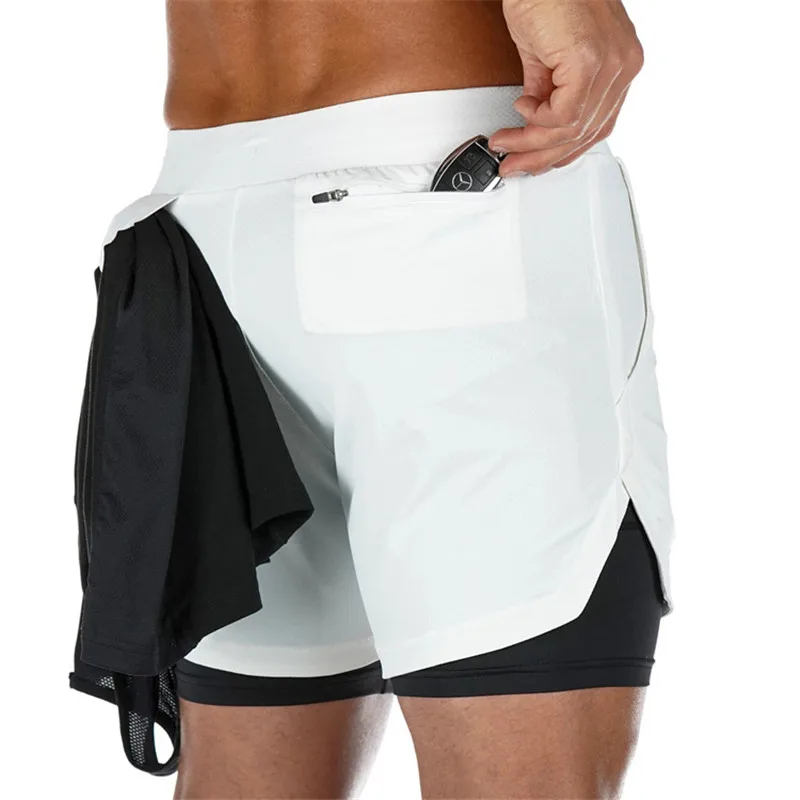 smart casual shorts Jogging Shorts Men's 2 in 1 Sports Shorts Fitness Bodybuilding Workout Quick Dry Beach Shorts Men Running Shorts Men smart casual shorts Casual Shorts