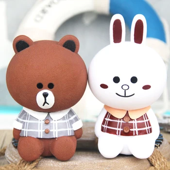 

Creative Cartoon Piggy Bank Bear Piggy Bank Vinyl Decoration Children's Change Box Rabbit Shaped Piggy Bank Coin Storage Box