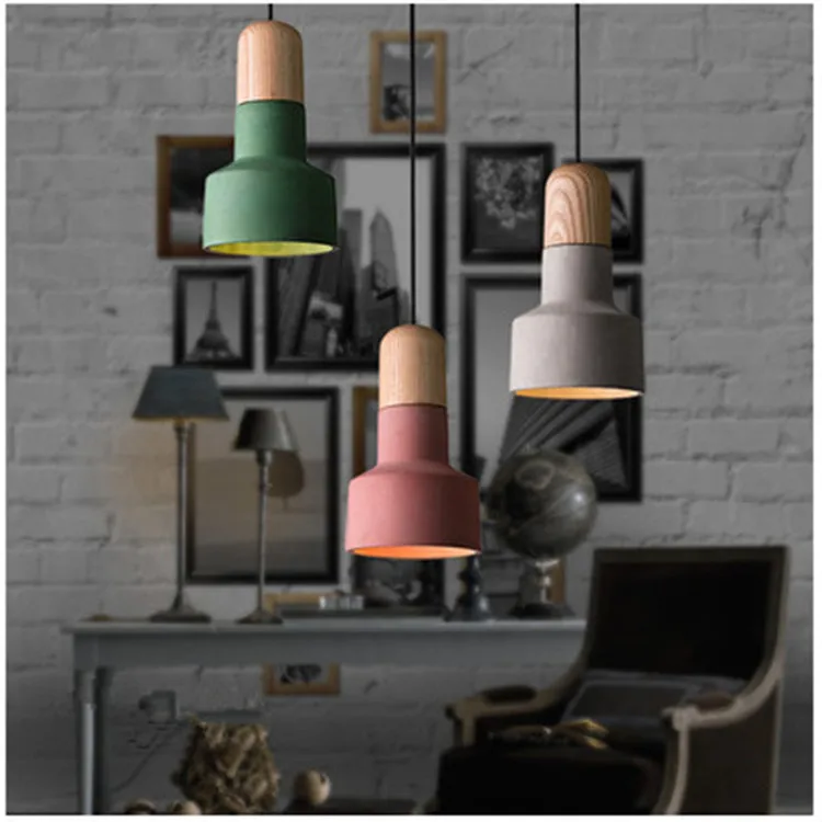 American Vintage Industrial Cement Pendant Lamp Creative Cool Restaurant Clothing Store Coffee Shop Bar Counter Single-head Drop
