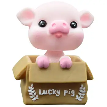 

Car Decoration Car Lucky Pig Shaking Head Pig Cute Jewelry Interior Decoration Family Desk Doll Toys Car Interior Supplies