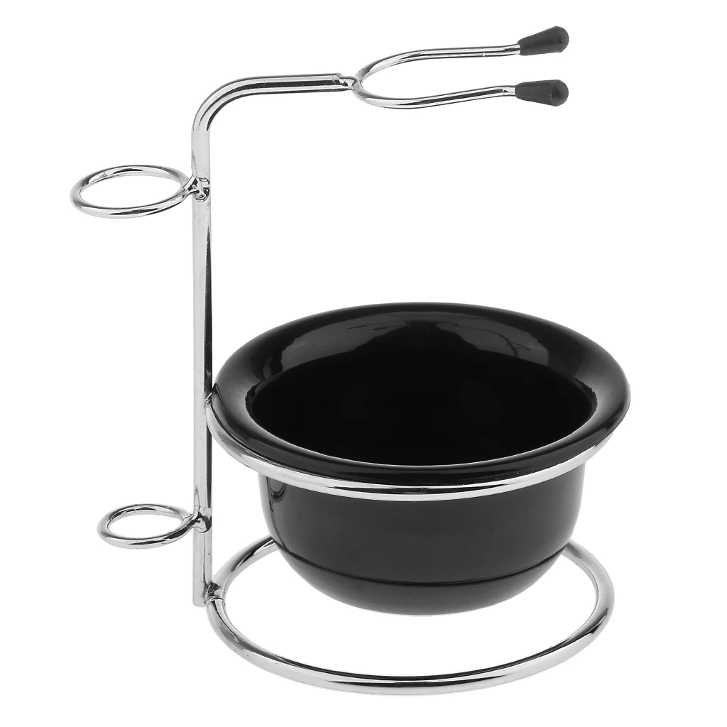 2pcs Shave Set for Men Shaving Stand with Soap Bowl Set - Fits for Most Brushes for Home Barber Shop Hotel Use
