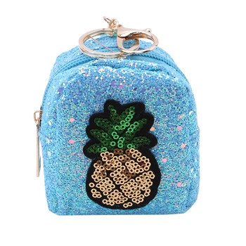 

Pineapple Keychain Sequins Key Ring Coin Purses Girl Women Keychain Bag Accessories BlingBling Shining Sequins Mini Coin Purse