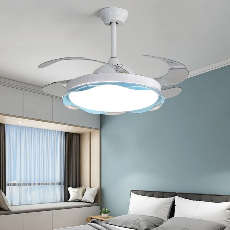 Светодиодный Невидимый потолочный вентилятор, светодиодный вентилятор, современное минималистическое освещение, гостиная, столовая, спальня, потолочные вентиляторы с подсветкой