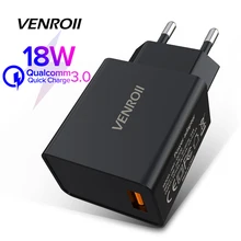 Venroii USB зарядное устройство Quick Charge 3,0 для Xiaomi Redmi Note 7 K20 Универсальный 18 Вт Быстрая зарядка EU настенный адаптер для путешествий для samsung