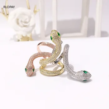 

Full Stone Snake Shape Jewelry Rings for Women Luxury Rhinestone Animal Rings Free Size Rings for Couple Anniversary Gifts