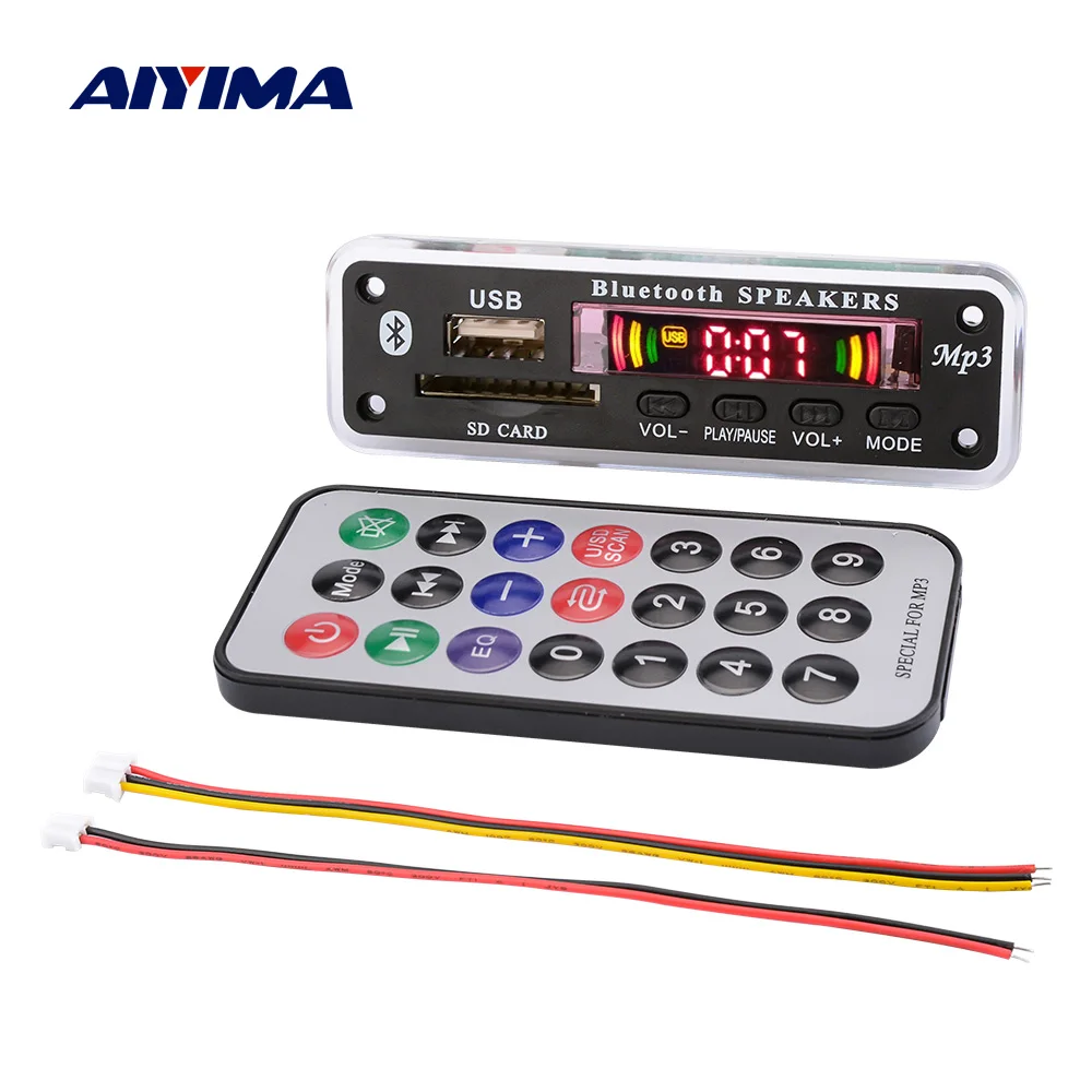 Плата декодера AIYIMA Bluetooth 5 0 MP3 AUX USB SD FM радио|Усилители мощности| |