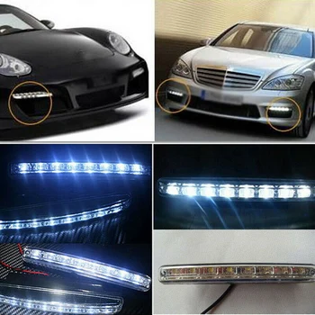 

Truck Parts Car LED Lights Lighting Lamps Safety 2pcs 8-LED Daytime Running