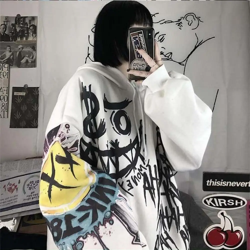 Tanie Gotycka kreskówka z japonii bluzy z kapturem Hip hopowe bluza sklep