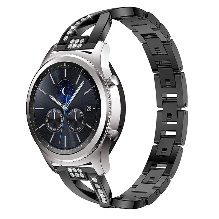 22 мм Кристалл Bling металлический ремешок часы ремешок для samsung gear S3 Frontier PUO88
