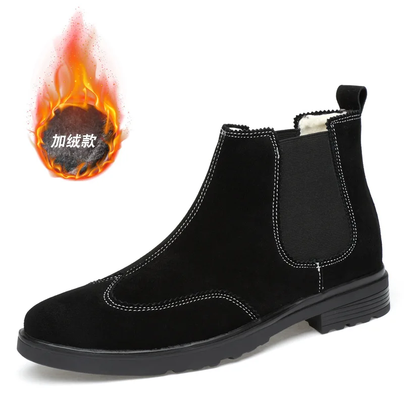 

2019 New Style Swede Leather Martin Boots Men's Mid-top MEN'S SHOES Retro England Boots Cowhide Men's Boots