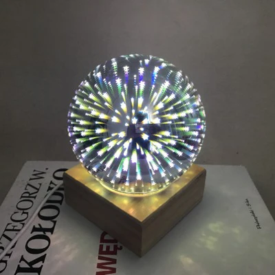 A Fireworks USB источник питания 3D красочный хрустальный светильник Novetly креативный светильник для детской спальни украшение дома стеклянный светодиодный прикроватный столик для спальни - Цвет: A Fireworks