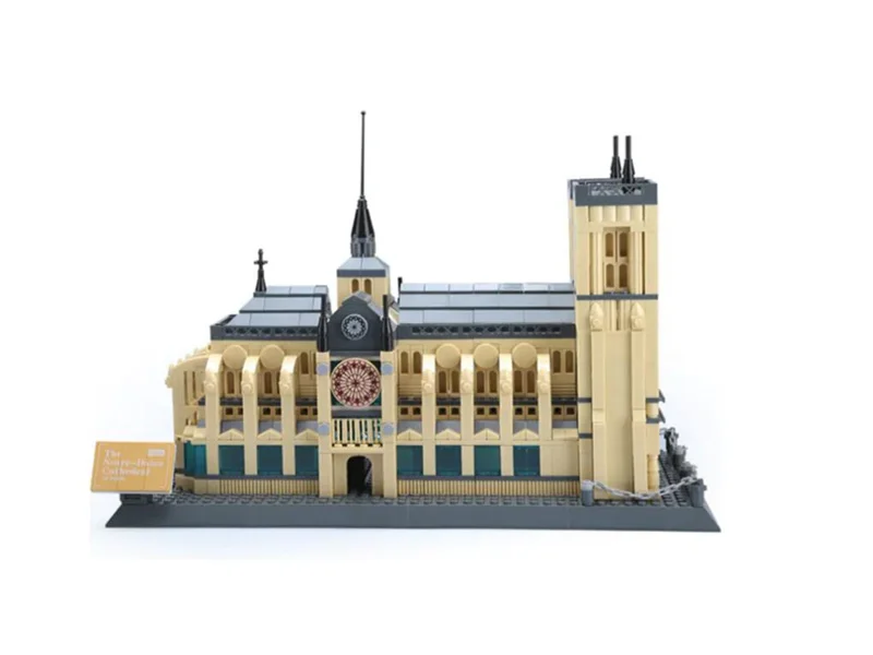 Новая архитектурная серия WanGe модель Нотр дама Парижа набор строительных блоков