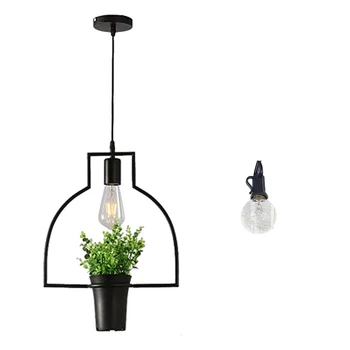 

2 Pcs Lamp Accessories: 1 Pcs Green Plant Hanging Lamp & 1 Pcs G40 Globe Strings With 25 Clear Bulbs and EU Plug