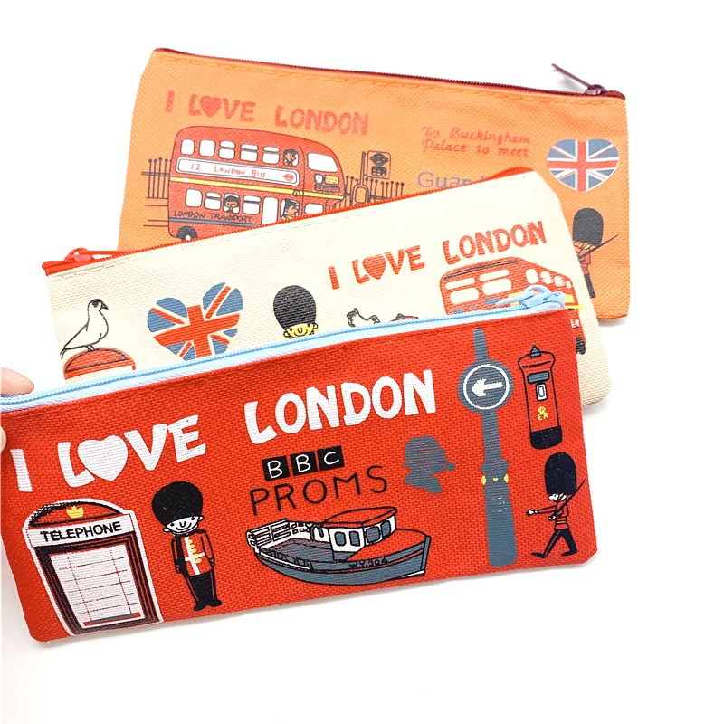 1 шт./лот Новая Винтажная Сумка-карандаш I love london series/карман для ручек/маленький