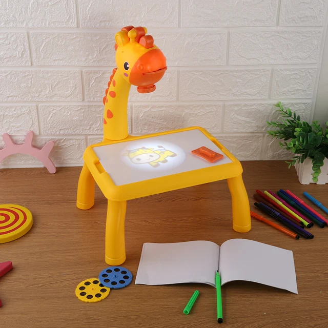 MIXHOMIC Drawing Projector Table for Kids, Trace and Draw, Drawing Board  Giraffe with Light & Music, Child Smart Projector Sketcher Erasable Doodle