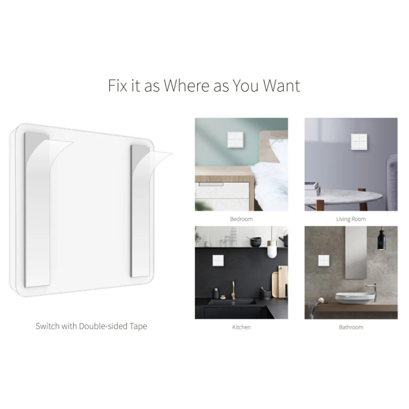 Zigbee sem Fio Usado com Zigbee Tuya Inteligente Livre Adesivo Painel Cena Botão Interruptor Nenhuma Fiação Necessária Gateway Casa 4-way 8 Tuya inteligente zigbee sem fio livre adesivo