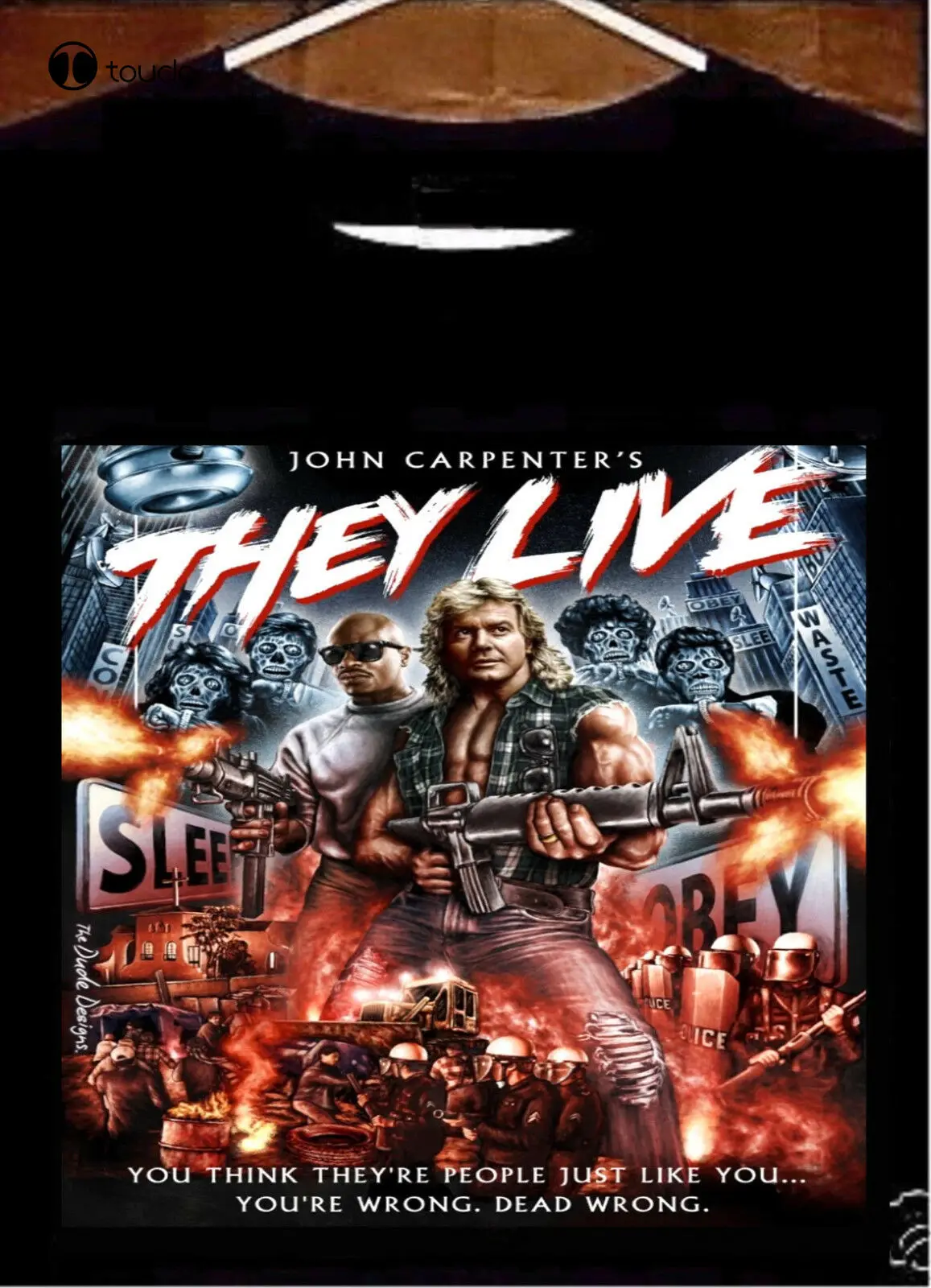 Футболка с надписью They Live футболка принтом Джона плотника персонализированная