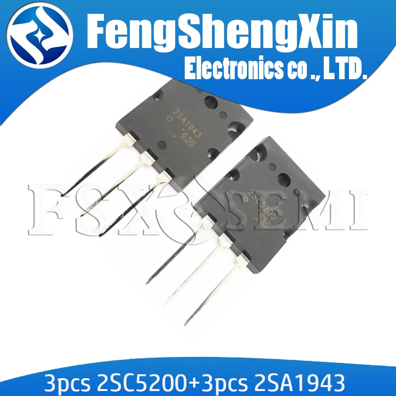Усилитель звука IC 2SC5200 2SA1943 TO-3P 6 шт. 3 пары (3 C5200 + A1943 ) TO-247 | Электронные компоненты и