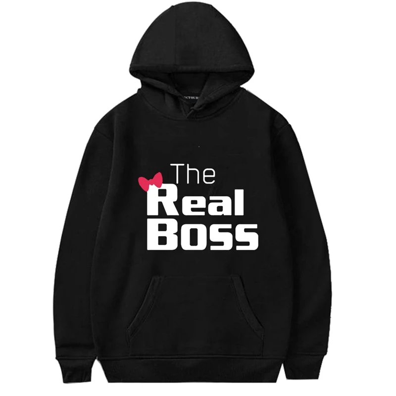 The Boss The Real Boss толстовки для пар для женщин и мужчин свитшот с надписью для влюбленных пары худи пуловеры в стиле кэжуал подарок