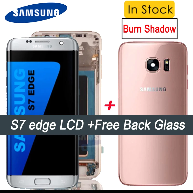 ЖК-дисплей Super AMOLED 5 дюйма с сильным ожогом тени для Samsung Galaxy S7 edge G935 G935F сенсорным
