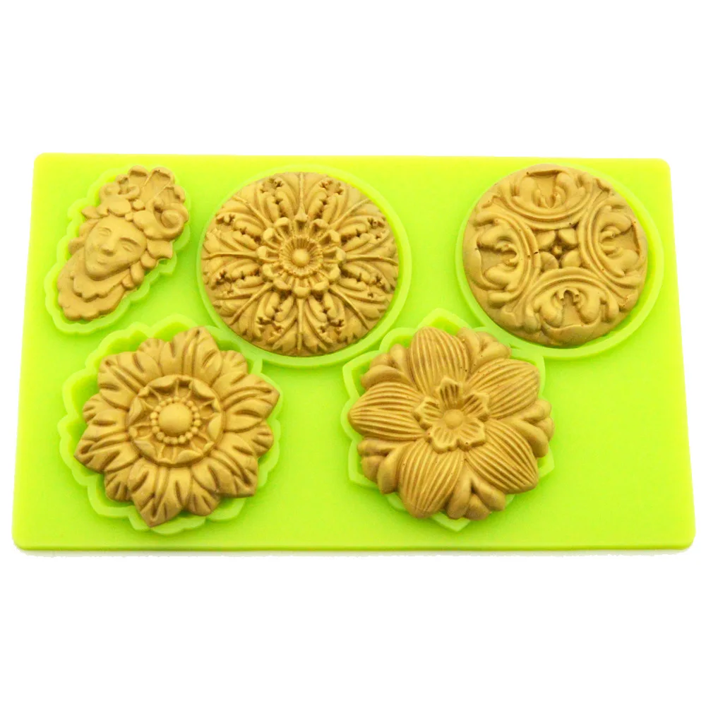 

New Antique Relief Fondant Cake Silicone Mold Birthday Wedding Decoration DIY Chocolate&biscuit Mold Cake Baking Tools