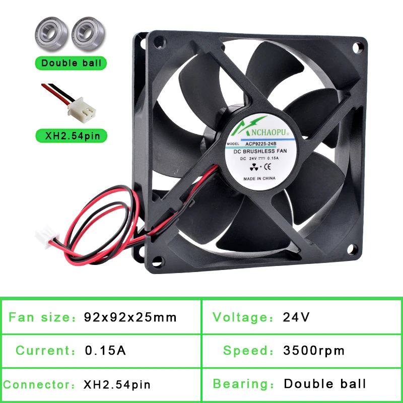 Cooling Fan ACP9225 9cm 92mm 92x92x25mm 9025 DC5V 12V 24V 2pin For Chassis Power Inverter