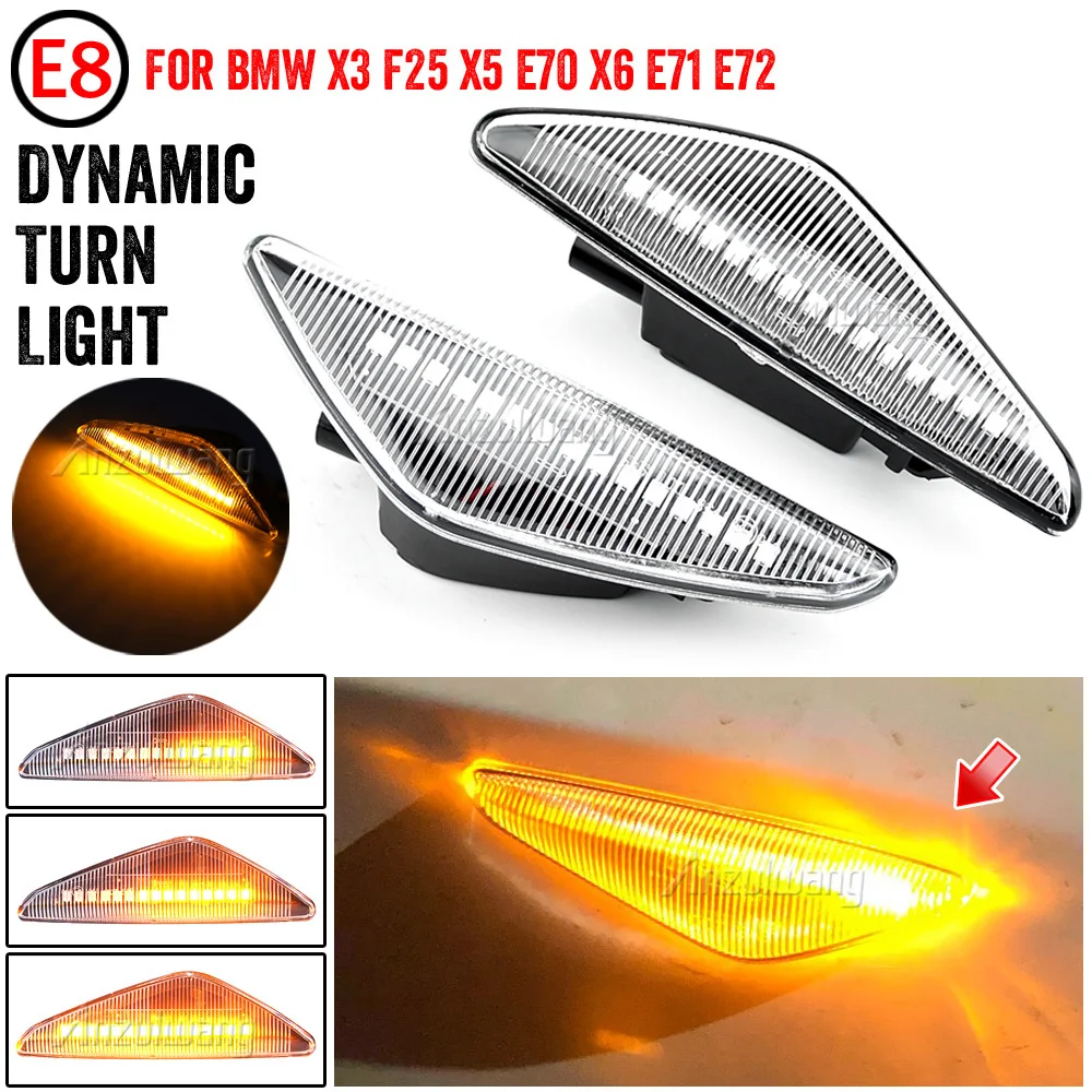 Dynamic LED Gempro 2 X LED Indicators Blinker 27 SMD Amber Blinker Running Sequential with Non-polarity CAN-bus Error Free OE Socket Smoke For E70 X5 E71 X6 F25 X3 