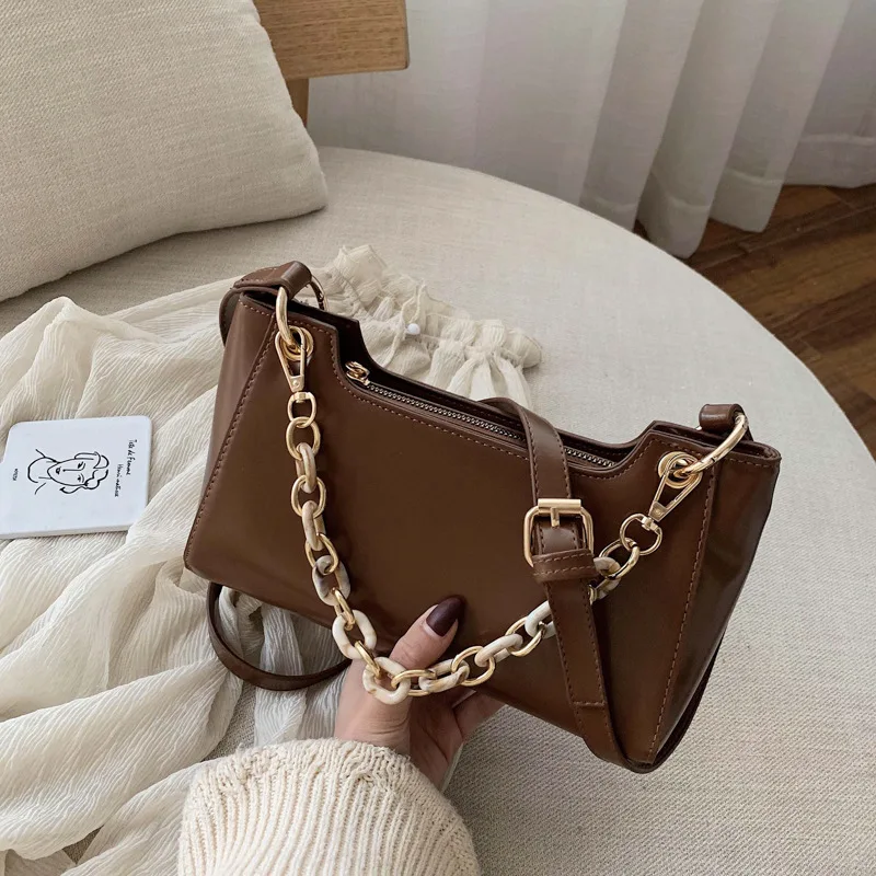 Винтажная сумочка Багет Женская Популярная дизайнерская сумка через плечо для