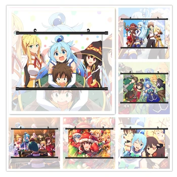

KonoSuba Aqua Megumin Darkness Anime Manga HD Print Wall Poster Scroll