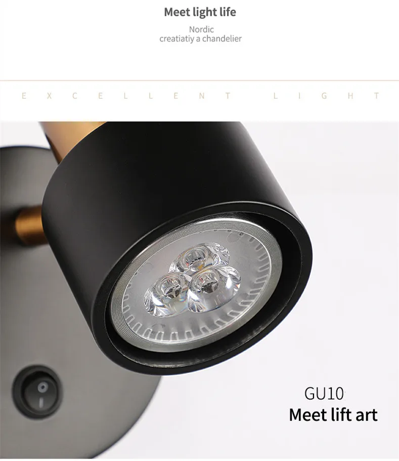 Modern Wall Lamps For Rotation Living Room Lights Bedroom bedside Aisle Corridor Foyer Hall Spin Indoor Lighting Home fixtures