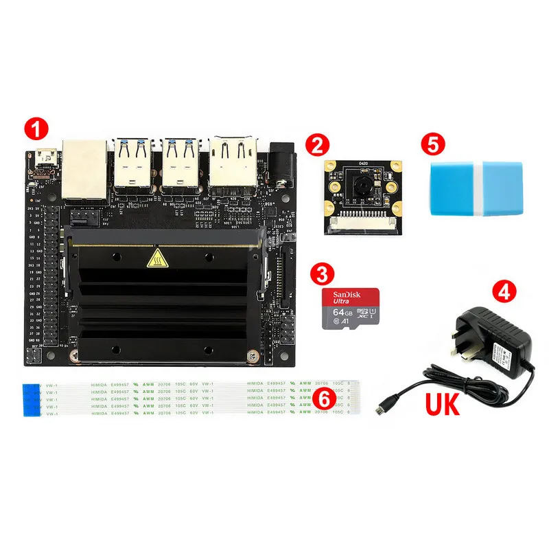 Kit Package B-for UK Комплект разработчика jetson nano, комплект разработчика nvidia jetson nano+ камера+ tf-карта - Комплект: Kit Package B-for UK