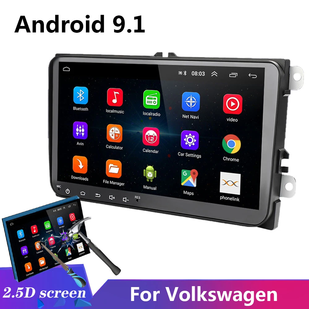 9 inch Android 9.1 2 Din Car Radio Multimedia player For VW/Volkswagen/Golf/Polo/Tiguan/Passat/SEAT/leon/Skoda/Octavia GPS navi |