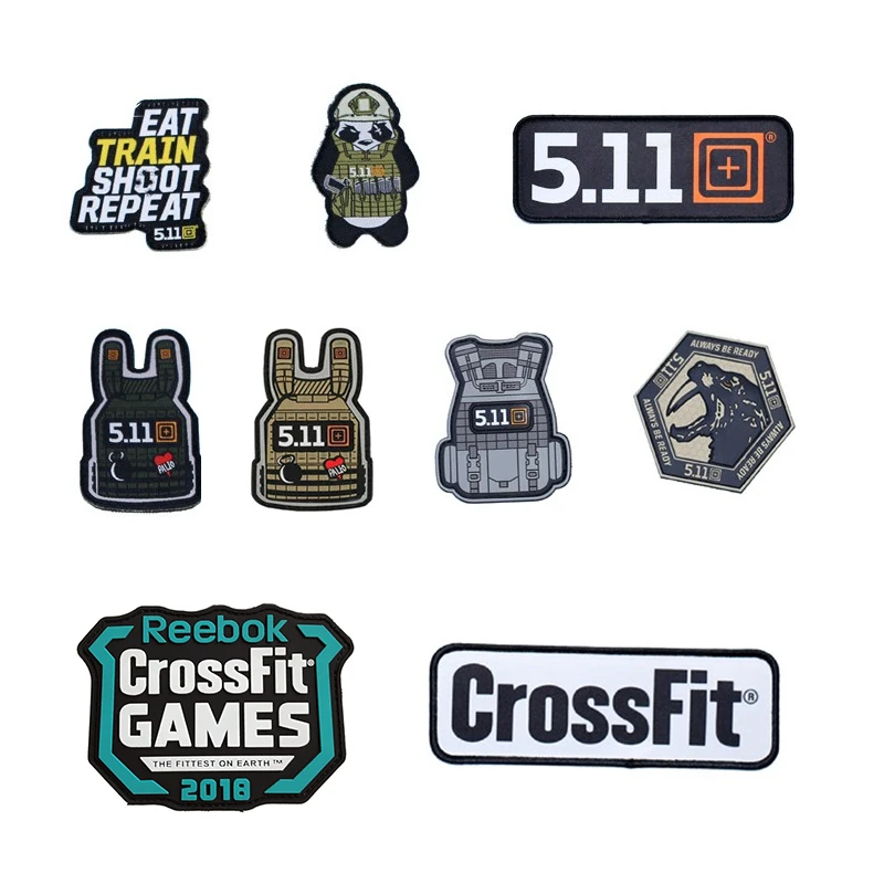 CrossFit 5.11 Military Embroidery 3D PVC Tactical Patch Applique Reflective  DIY Patches For Clothes Backpack Sport Vest Badge